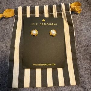Lele Sadoughi Gold and Pearl Studs
